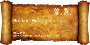 Mutter Márta névjegykártya