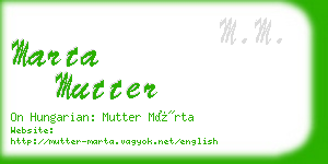 marta mutter business card